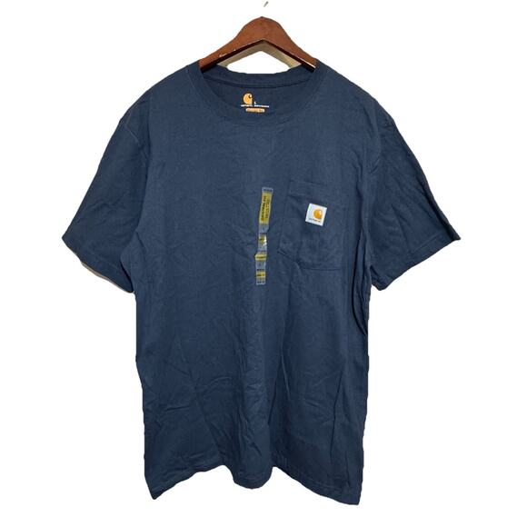 Carhartt Rugged Workwear Men's Blue Short Sleeve Shirt Original Fit Large NWT - Picture 1 of 4
